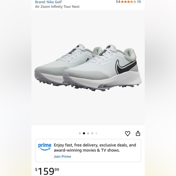 Nike Men’s Air Zoom Infinity Tour NEXT% Golf Shoes - Picture 8 of 8